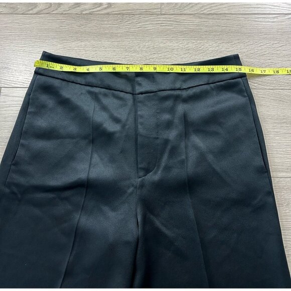 ETRO 2022 Satin Flared Black Wide-Leg Black Viscose Elegant Trouser Pants - Picture 12 of 15